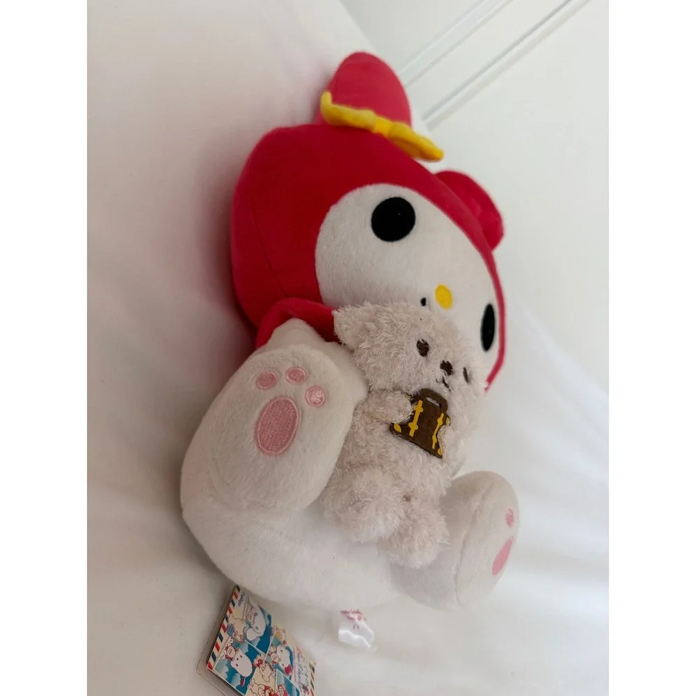 Sanrio My Melody Bon Voyage Plush FuRyu Red Hood Holding Teddy Bear NWT